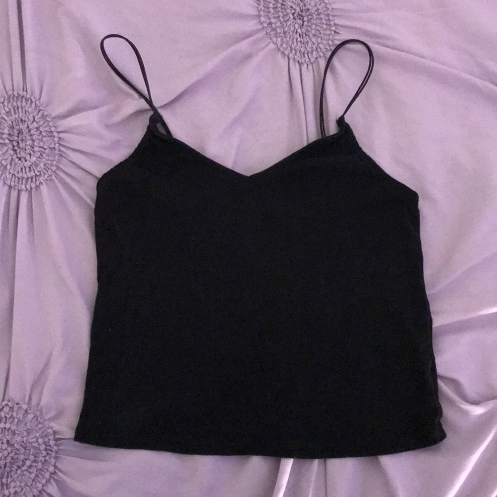 vneck cropped double strapped cami